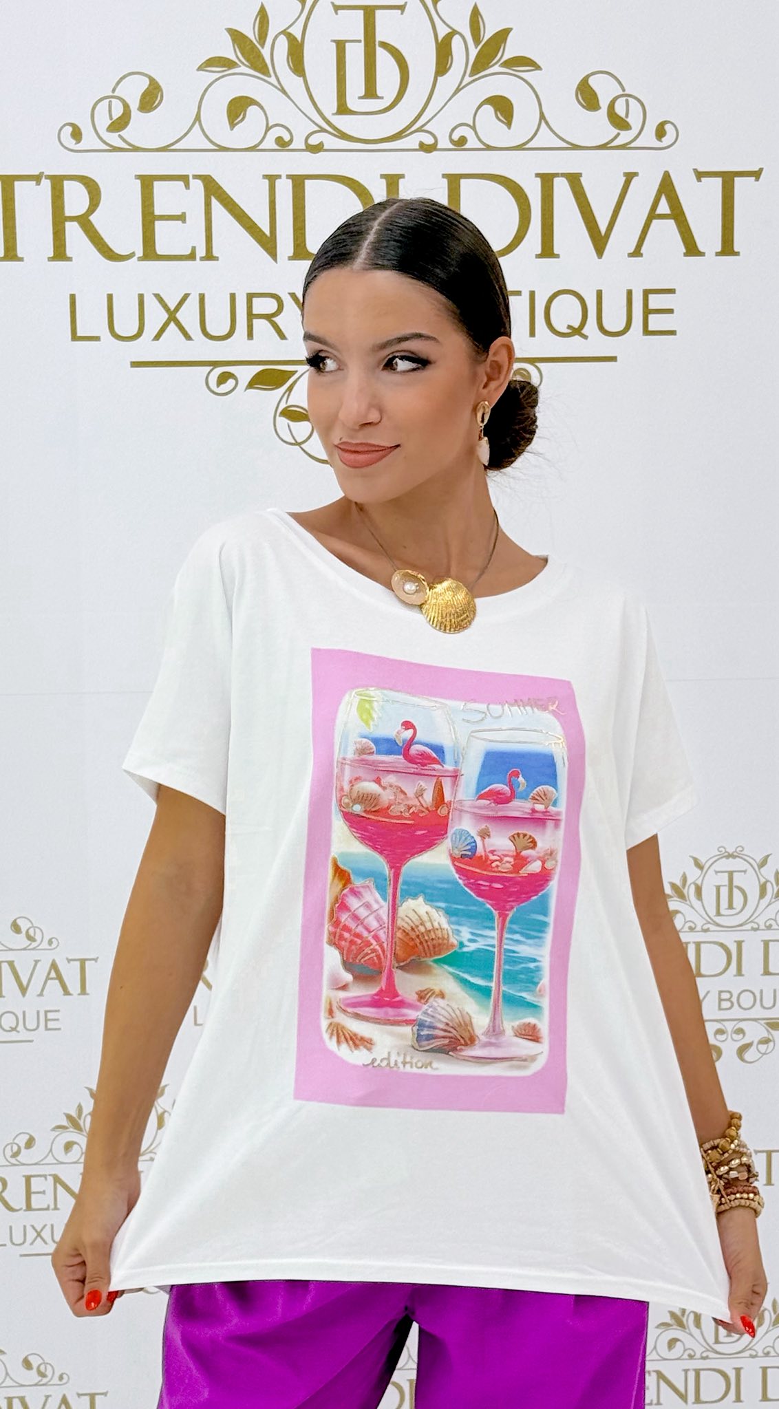 Plus size, flamingó mintázatú felső - Image 4