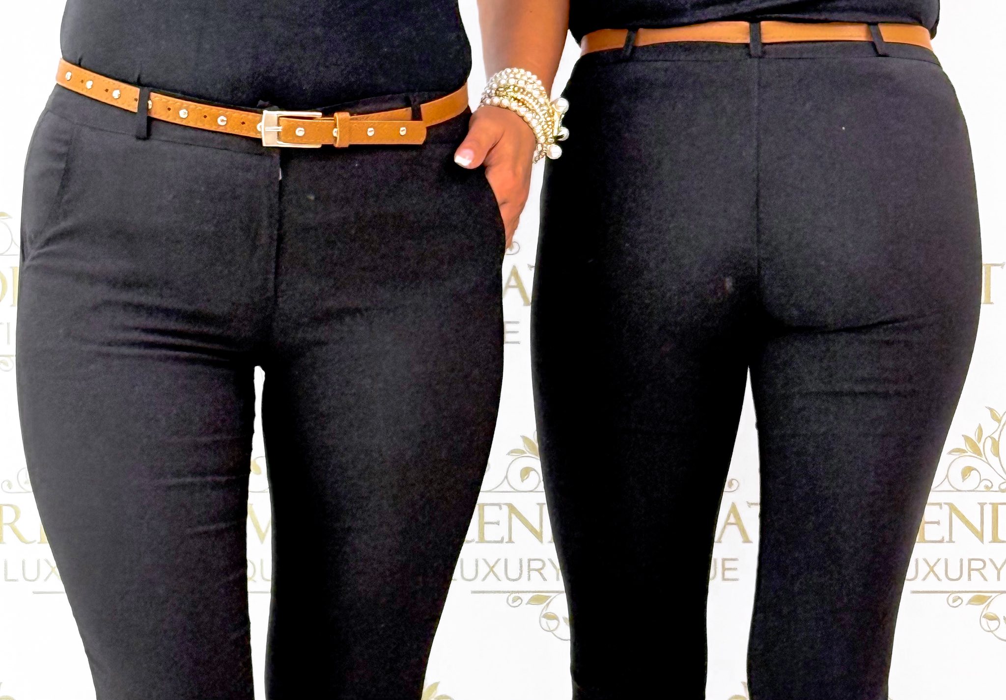 Csípő fazonú capri nadrág, ajándék övvel - Image 7