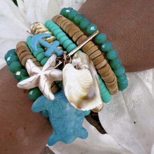 Teknős díszes, többsoros karkötő