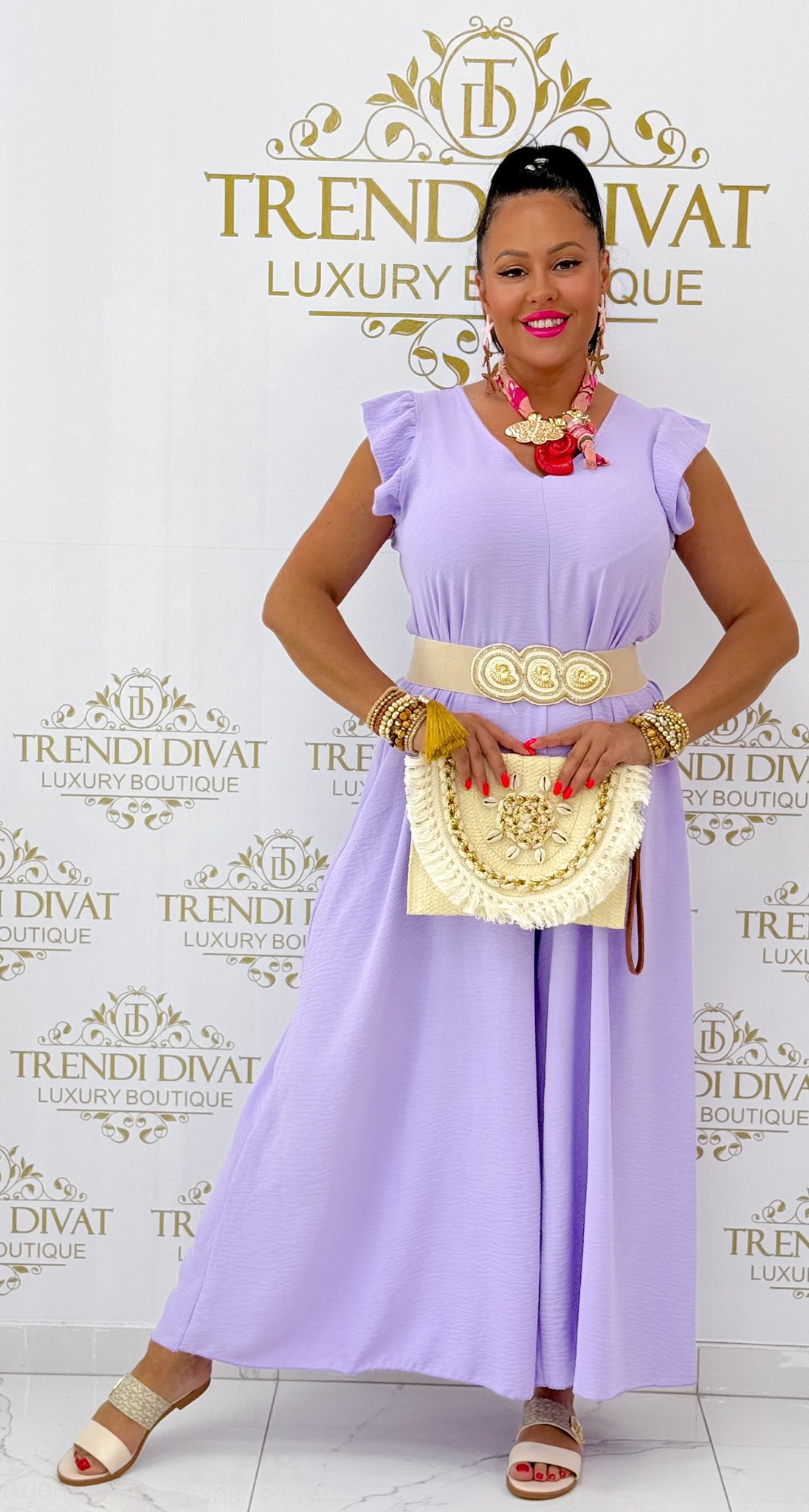 Nyitott hátú, fodros vállú, muszlin anyagú palazzo overál - Image 10